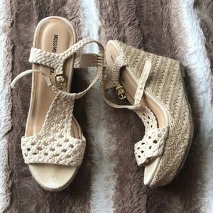 Mossimo Supply Co. Cream Wedges. Size 7.5
